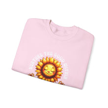 Load image into Gallery viewer, Blooming Sunflower Sweatshirt, Positive Vibes Crewneck, Gift for Garden Lovers, Cozy Spring Apparel, Unisex Flower Design
