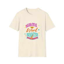 Load image into Gallery viewer, Bright World T-Shirt - Unisex Graphic Tee, Fun Casual Wear, Gifts for Friends, Uplifting Statement Shirt, Perfect for Celebrations
