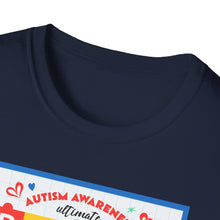 Load image into Gallery viewer, Autism Awareness Bingo T-Shirt, Unisex Softstyle Tee for Fundraising Events, Family Gatherings, Awareness Month, Gift for Supporters
