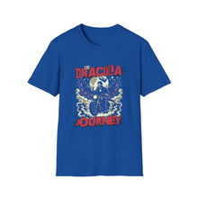 Load image into Gallery viewer, Dracula Journey Unisex T-Shirt, Halloween Apparel, Horror Fan Gift, Graphic Tee, Retro Vibes Shirt
