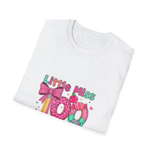 Load image into Gallery viewer, Little Miss 100 Days Smarter T-Shirt, Fun Teacher Gift, Kids' Milestone Celebration, School Spirit Shirt, Unisex Softstyle Tee
