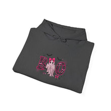 Load image into Gallery viewer, Boo Halloween Unisex Hoodie, Cozy Sweatshirt for Fall, Spooky Season Apparel, Ghost Design, Halloween Party Outfit

