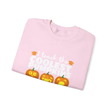 Load image into Gallery viewer, Halloween Pumpkin Crewneck Sweatshirt, Unisex Fall Apparel, Cozy Sweatshirt, Halloween Gift, Pumpkin Design, Casual Wear, Autumn Fashion
