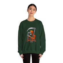 Load image into Gallery viewer, Grim Reaper Graphic Sweatshirt, Unisex Heavy Blend Crewneck, Cozy Apparel for Halloween, Gift for Ghost Lovers, Casual Wear
