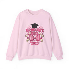 Load image into Gallery viewer, Graduate Girl 2025 Sweatshirt, Graduation Gift, Cozy Crewneck, Class of 2025, Celebrate Success, Trendy Sweatshirt
