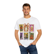Load image into Gallery viewer, Halloween-Themed Unisex Garment-Dyed T-shirt, Spooky Fun Tee, Ghost, Pumpkin, Cat, Fall Apparel, Trick or Treat Shirt
