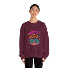 Load image into Gallery viewer, Brightening the World Crewneck Sweatshirt, Cozy Unisex Pullover, Perfect Gift for Friends, Inspirational Apparel for Every Occasion, [...]
