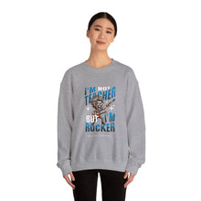 Load image into Gallery viewer, Cool Teacher Rocker Sweatshirt, Unisex Crewneck, Gift for Teachers, Music Lover Apparel, Teacher Appreciation Day, Casual Wear
