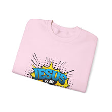 Load image into Gallery viewer, Jesus is My Superhero Sweatshirt, Unisex Crewneck, Religious Gift, Faith-Based Apparel, Inspirational Clothing, Christian Fashion
