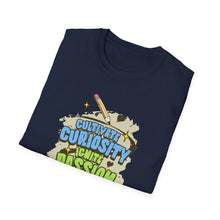Load image into Gallery viewer, Curiosity &amp; Passion T-Shirt, Unisex Softstyle Tee, Inspirational Gift, Motivational Shirt, Education Apparel, Youth Empowerment
