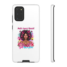 Load image into Gallery viewer, Inspirational Phone Case, Pray Wait Trust God Has a Plan, Spiritual Gift, Motivational Decor, Faith-Based Accessory
