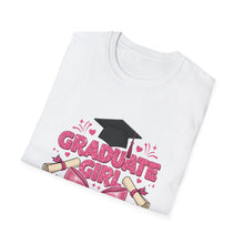 Load image into Gallery viewer, Graduation Girl T-Shirt, Unisex Tee for Graduates, Class of 2025 Shirt, Cute Graduation Gift, High School/College Graduate Apparel
