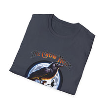 Load image into Gallery viewer, Halloween Crow Night Unisex T-Shirt, Spooky Graphic Tee, Gift for Halloween Lovers, Fall Fashion, Mens Womens Shirt
