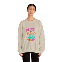 Load image into Gallery viewer, Brightening the World Crewneck Sweatshirt, Cozy Unisex Pullover, Perfect Gift for Friends, Inspirational Apparel for Every Occasion, [...]
