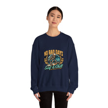 Load image into Gallery viewer, Cozy Surf Themed Crewneck Sweatshirt - No Bad Days, Unisex Sweater, Beach Vibes, Casual Wear, Gift for Surfers, Chill Season
