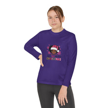 Load image into Gallery viewer, Christmas Kids Long Sleeve Tee, Just A Girl Who Loves Holiday Shirt, Children's Gift, Festive Youth Top, Winter Apparel
