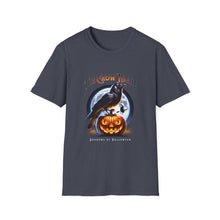 Load image into Gallery viewer, Halloween Crow Night Unisex T-Shirt, Spooky Graphic Tee, Gift for Halloween Lovers, Fall Fashion, Mens Womens Shirt
