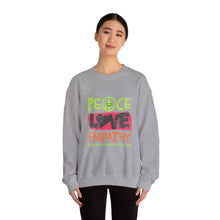 Load image into Gallery viewer, Peace Love Empathy Sweatshirt | Unisex Cozy Crewneck | Inspirational Gift | Casual Wear | Everyday Comfort
