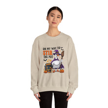 Load image into Gallery viewer, Halloween Unisex Sweatshirt - "On My Way to Stir the Pot" Funny Graphic Top, Cozy Fall Apparel, Gift for Witch Lovers, Halloween [...]
