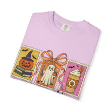 Load image into Gallery viewer, Halloween-Themed Unisex Garment-Dyed T-shirt, Spooky Fun Tee, Ghost, Pumpkin, Cat, Fall Apparel, Trick or Treat Shirt

