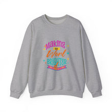 Load image into Gallery viewer, Brightening the World Crewneck Sweatshirt, Cozy Unisex Pullover, Perfect Gift for Friends, Inspirational Apparel for Every Occasion, [...]
