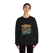 Load image into Gallery viewer, Cozy Surf Themed Crewneck Sweatshirt - No Bad Days, Unisex Sweater, Beach Vibes, Casual Wear, Gift for Surfers, Chill Season
