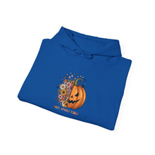 Load image into Gallery viewer, Halloween Pumpkin Floral Hoodie, Cozy Unisex Sweatshirt for Fall, Spooky Season Apparel, Perfect for Halloween Parties, Autumn Gift
