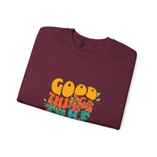 Load image into Gallery viewer, Good Vibes Sweatshirt, Cozy Crewneck with Positive Message, Perfect Gift for Friends, Casual Wear, Autumn Fashion, Unisex Clothing
