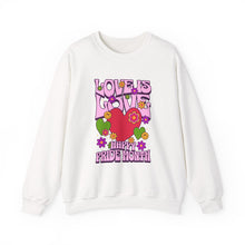 Load image into Gallery viewer, Pride Month Sweatshirt - Love is Love Crewneck, Unisex Casual Wear, LGBTQ+ Apparel, Spring Fashion, Gifts for Valentine's Day
