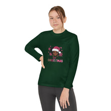 Load image into Gallery viewer, Christmas Kids Long Sleeve Tee, Just A Girl Who Loves Holiday Shirt, Children's Gift, Festive Youth Top, Winter Apparel
