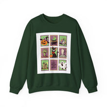 Load image into Gallery viewer, Halloween Themed Unisex Crewneck Sweatshirt, Cozy Fall Layering, Spooky Season Apparel, Pumpkin, Ghost, Witch Design
