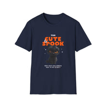Load image into Gallery viewer, Cute Spook Cat T-Shirt, Halloween Tee, Unisex Softstyle Shirt, Funny Black Cat Shirt, Fall Fashion, Gift for Cat Lovers
