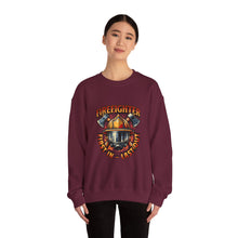 Load image into Gallery viewer, Firefighter Crewneck Sweatshirt - First In Last Out, Unisex Sweatshirt, Firefighter Gift, Casual Warmth, Everyday Apparel
