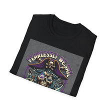 Load image into Gallery viewer, Pirate Conqueror T-Shirt | Unisex Softstyle Tee | Skull &amp; Crossbones Design | Perfect for Halloween, Pirate Parties, Casual Wear, Gift Ideas
