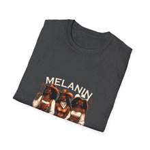 Load image into Gallery viewer, Melanin Goddess Unisex Softstyle T-Shirt, Casual Wear, Affirmation Tee, Gift for Her, Summer Essential, Black Woman Pride Shirt
