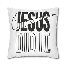 Load image into Gallery viewer, Inspirational Throw Pillow Case, Jesus Did It Decorative Pillow Cover, Christian Home Decor, Motivational Cushion, Faith-Based Gift
