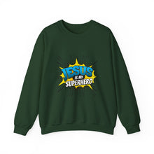 Load image into Gallery viewer, Jesus is My Superhero Sweatshirt, Unisex Crewneck, Religious Gift, Faith-Based Apparel, Inspirational Clothing, Christian Fashion
