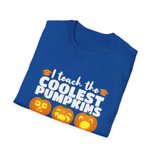 Load image into Gallery viewer, Halloween Pumpkin Graphic Tee, Unisex Softstyle T-Shirt, Fall Fashion, Halloween Party Shirt, Pumpkin Carving, Spooky Season Clothing
