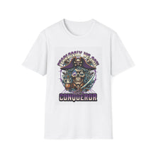 Load image into Gallery viewer, Pirate Conqueror T-Shirt | Unisex Softstyle Tee | Skull &amp; Crossbones Design | Perfect for Halloween, Pirate Parties, Casual Wear, Gift Ideas
