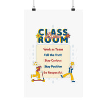 Load image into Gallery viewer, Classroom Rules Matte Poster for Motivational Decor, Education Wall Art, Teacher Gifts, Kids Room Decor, Classroom Management
