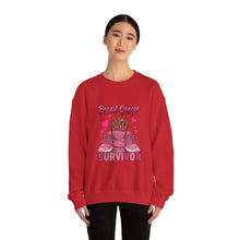 Load image into Gallery viewer, Breast Cancer Survivor Sweatshirt, Cozy Pullover for Awareness, Gifts for Survivors, Supportive Cancer Message, Comfortable Crewneck
