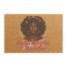 Load image into Gallery viewer, God's Favorite Doormat - Welcome Mat, Afrocentric Decor, Home Entryway Gift, Black Girl Magic Mat, Unique Housewarming Present
