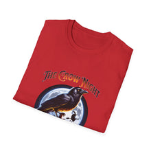 Load image into Gallery viewer, Halloween Crow Night Unisex T-Shirt, Spooky Graphic Tee, Gift for Halloween Lovers, Fall Fashion, Mens Womens Shirt

