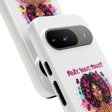 Load image into Gallery viewer, Inspirational Phone Case, Pray Wait Trust God Has a Plan, Spiritual Gift, Motivational Decor, Faith-Based Accessory
