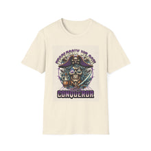 Load image into Gallery viewer, Pirate Conqueror T-Shirt | Unisex Softstyle Tee | Skull &amp; Crossbones Design | Perfect for Halloween, Pirate Parties, Casual Wear, Gift Ideas
