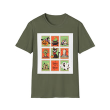 Load image into Gallery viewer, Halloween Themed T-Shirt, Unisex Softstyle Tee for Fall, Trick or Treat Shirt, Spooky Casual Wear, Halloween Party Apparel
