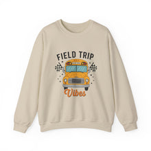 Load image into Gallery viewer, Field Trip Vibes Sweatshirt | Unisex Crewneck for Adventure Lovers, Casual Wear, School Events, Gifts for Students
