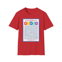 Load image into Gallery viewer, Autism Awareness Bingo T-Shirt, Unisex Softstyle Tee for Fundraising Events, Family Gatherings, Awareness Month, Gift for Supporters
