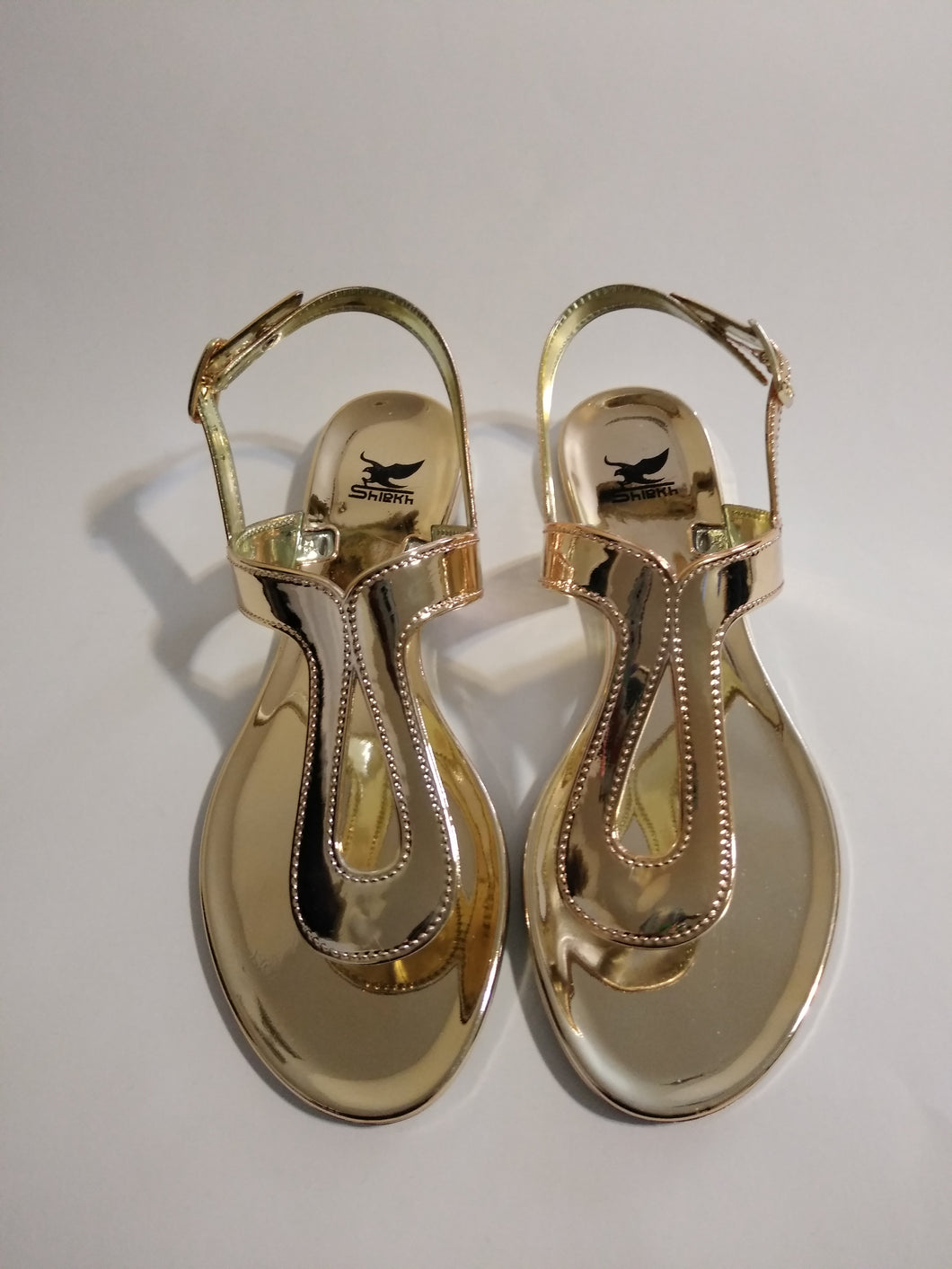 Womens's Metallic Gold Sandals 7