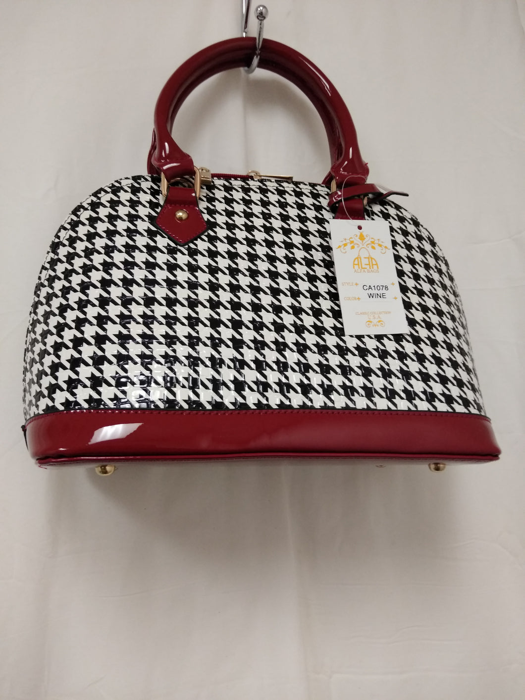 WomensRed And Black Checkered Jelly Purse
